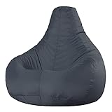 Bean Bag Bazaar Gaming Sitzsack für Erwachsene, Dunkelgrau, Outdoor Sitzsack mit Füllung, Bean Bag, Wasserabweisender Stoff, Bequemer Sessel für Wohnzimmer, Garten, Terrasse