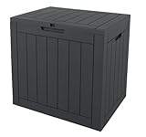 Ondis24 City Cube, Kunststoff Box - Abschließbare Poolbox, Paketbox, Gartenbox Wasserdicht, 110L, Anthrazit, 55x43x53cm Außenmaß, 75Kg Gewichtsbelastbarkeit. Ideal für Wohnungs- & Gartenbesitzer