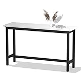 Stehtisch - Rechteckiger Küchentisch mit starker Tragfähigkeit, rutschfeste Fußpolster, geeignet für Zuhause, Bar, Café, Büro, Holz - 120 cm