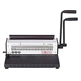 Bindemaschine, Doppelspulen-Eisenring-A4-Bindemaschine, 34 Löcher, Vollziehmesser, Kalender, Dokument, Album-Stanzmaschine,Bürobedarf(Round hole)