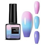 Farbwechsel UV Gel Nagellack - 7.5ml Temperatur Farbwechsel Gel Nagellack Soak Off UV LED Nail Art Gel Lack - Rosa Blau Lila (16)
