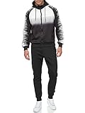 C-IN-C Herren Jogginganzug Barockmuster Sportanzug für Männer Trainingsanzug Laufanzug Gym Freizeitanzug Modell (DE/NL/SE/PL, Alphanumerisch, L, Regular, Regular, A0018(Schwarz-Weiß))