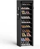 Vicye Schuhregal mit 10 Ebenen, Schuhschrank Hoch mit Staubdichtem Überzug für 20-22 Paar Schuhe, Schuhständer Schmal, Schuhaufbewahrung aus Stoff, Schuh-Organizer für High Heels, Sportschuhe