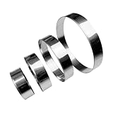 Ausstecher rund 4 Stück Ausstechformen rund Edelstahl Ausstechformen Ring Circle Cookie Cutter für Gebäck Donut Fondant Backen DIY Kuchen (4 Stück)