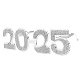 Amosfun 1 Paar 2025 Brille leuchtende Gläser 2024 Brillen Dekorationen Wassergläser Lustige Brille partybrille Partygeschenke für das neue Jahr Kostümzubehör für das neue Jahr Stk Silver