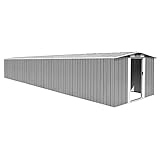 Gerätehaus, Xichuzi Gartenschuppen, Gartenhaus, Fahrradgarage, Geräteschuppen, Gartenhütte, Garten Hütte, Schuppen Garten, Grau 257x779x181 cm Verzinkter Stahl