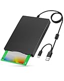 Kinetxiaxia - External USB Floppy Drive FDD 1.44MB 3.5 inch - PC and MAC - Slimline Floppy Disk Drive External - Portable - Plug and Play - Black - XP/WIN7/WIN11 Capable