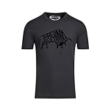 Raging Bull Herren-T-Shirt mit Flock-Bull-Motiv, Schwarz , XXX-Large