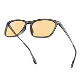 Goiteia Orangefarbene Brille mit Blaulichtfilter - Bernsteinfarben getönte Bildschirmbrille für bessere Konzentration bei der Arbeit/verbesserten Schlaf/gegen Augenbelastung