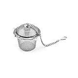 ETZRYSYB Teesieb, 1 Stück, Edelstahl-Kugel, Tee-Ei, Netz-Filtersieb mit Haken, lose Teeblätter, Gewürze, Zuhause, Küchenzubehör