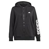 Adidas Damen Essentials Linear Full-Zip French Terry Hoodie (Plus Size), Black/White, XL Plus