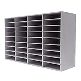Gdrasuya10 Literatur-Organizer aus Holz mit 36 Fächern, stapelbar, für Büro, Klassenzimmer und Schule, Weiß