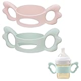 CATOR 2er-Pack Babyflaschengriffe, Flaschengriffhalter, Silikon-Flaschengriffe, Weithals-Flaschengriffe, geeignet für die kleinen Hände des Babys zum Greifen