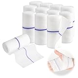 12 Rollen Mullbinden 7.5cm x 3.75m Fixierbinden Erste-Hilfe Verbandsmaterial Elastische Binde für Wundversorgung
