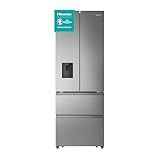 Hisense RF632N4WIE French Door Kühl-Gefrierkombination/ NoFrostPlus/ Inverter-Kompressor/ Wasserspender/ CrispZone/ 200 cm/ Kühlteil 336 l/ Gefrierteil 149 l/ 38 dB/ 295 kWh/ Jahr/ Inox-Look