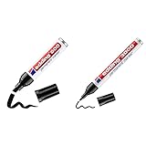 edding 500 Permanentmarker - schwarz - 1 Stift - Keil-Spitze 2-7 mm & 3000 Permanentmarker - schwarz - 1 Stift - Rund-Spitze 1,5-3 mm - schnell trocknender Permanent Marker - wasserfest, wischfest