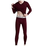 ZDSUHYIW Thermounterwäsche Für Herren Funktionsunterwäsche Winter Warm Skiunterwäsche Weich Thermowäsche Set Outdoor Casual Sportanzug Bequem Schlafanzug Fitnessanzug Herrenanzug 2-Teilig