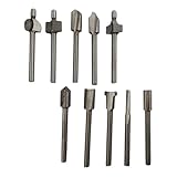 SHINEOFI 10 Stück Teiliges Hss Fräserset Schaft Hochgeschwindigkeitsstahl Router Bits für Präzises Cnc Fräsen Geräuscharm Antihaftbeschichtet mit Großem Spanraum Geeignet für