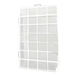 Zwpontia Schmuckkästchen, Organizer mit 28 Fächern, Aufbewahrungsbehälter für Kunst, Handwerk, Schmuck, Trennwände, tragbares, abnehmbares, transparentes Fach für Ringe, Ohrringe