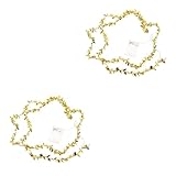 Cabilock 2 Stück Schnur Goldene Ziehlaterne Lichter Led-leuchten Für Schlafzimmer Girlande Glühbirne Fee Lampe Hängeleuchten Für Schlafzimmer Beleuchtete Reben Blatt Lampe Pvc