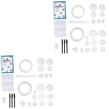 Operitacx 2 Sätze à 28 Stück Wanhua-herrscher Malset Lineal Zum Zeichnen Von Kreisen Spielzeug Zeichnen Zeichenlineal-werkzeug Designerbedarf Kurvenlineal Lineal Malen Plastik