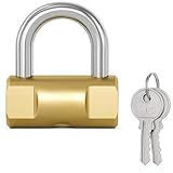 Vorhängeschloss aus Messing, 80 mm, hohe Sicherheit, 2 Schlüssel, geschlossener Griff, für den Außenbereich, robust, für Garage, Container, Rollladen, Schuppen, Maschen