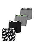 Puma Boxershorts Jungen Kinder Unterhose Unterwäsche 4 er Pack, Farbe:Black Combo, Bekleidung:164