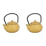 Rdjumpdjo 2X Mini Japanischer Stil Gusseisen Teekessel Tetsubin Kleine 50Ml, Leicht zu Tragen