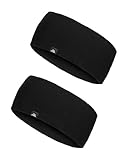 DANISH ENDURANCE Merino Stirnband, Funktionales Bandana, Sport Haarband, Elastisches Schweißband, für Damen & Herren, Schwarz, L/XL