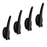 4 Packungen schwarze Wandhaken, Handtuchhaken, Bademantelhaken, Wandmontage, robuste Wandhaken zum Aufhängen von Mantel, Tasche, Hut, Küche, Schlafzimmer und Badezimmer (schwarz)