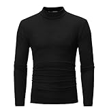 Herren Pullover Warm Und Bequem Strickpullover Klassisch Aus Hochwertiger Langärmelige T-Shirt Basisschicht Oberteile Mit Mittelhohem Kragen Bottoming Shirt Top Stilvoller Slim Fit Strickwaren