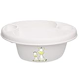 alles-meine.de GmbH Waschschüssel/Kinderwaschbecken - weiß Tiere - Zebra Bieco - 3 Kammern - Baby - Putzeimer - Windeln Wickelschüssel - Windel Babywindel - für Kinder Mädc..