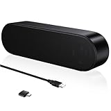 ZETIY PC Lautsprecher, USB Computer Lautsprecher mit USB-Einspeisung, PC Soundbar mit USB C Anschluss, USB Lautsprecher PC für Desktop, Laptop, Notebook, Plug and Play （Schwarz）