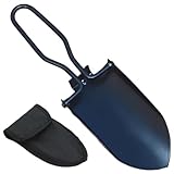 Mini-Schaufel Spaten aus Edelstahl, Klappspaten Gartenschaufel Klein, Edelstahl klappbar mit Gürtel-Tasche, Faltschaufel Klappschaufel, Für Garten, Camping, Outdoor