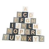 Mobestech 26 Stück Holzbuchstaben Würfel Glatte Oberfläche Sicher Robust Selbstgemacht Bastelbuchstaben Party und Fotorequisiten Dekoration