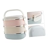 BRIGHTFUFU 3 Lagige Gradient Farben Edelstahl Lunchbox Aus Tragbarer Essensbehälter Für Picknick Und Freizeit Ideal Für Die Mikrowelle Und Unterwegs