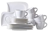 Verso by Mäser, Serie La Musica, Kaffeeservice 18-teilig, Porzellan Geschirrset für 6 Personen, 921172, Weiß