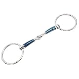 WUGHVS Pferde-Maulkorb 5,1 Zoll Trense aus Edelstahl mit weichem Rand und komfortablem Design, Eierknopf-Ring-Design für Trailreiten und Training, langlebiges Pferdezubehör für den Einsat