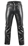 MDM Lederjeans Bikerjeans Lederhose in schwarz (36)