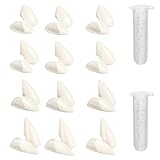 12 Paar Vampirzähne, Kostüm Vampirzähne für Erwachsene 4 Größe Horror Fake Zähne mit 2 Tube Zahnkugeln Kleber für Cosplay Party Requisiten Halloween Gefälligkeiten