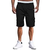 yuOL-Re Sommerhose Herren Leicht Kurz Sommer Leichte Strand-Shorts Kurze Hose Outdoor Gummizug Bermudas Shorts Herrenshorts Elastische Taille Wandershorts Freizeit Beachshorts Tennishose