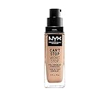 NYX Professional Makeup Can't Stop Won't Stop Full Coverage Foundation, Langanhaltend, Wasserfest, Vegane Formel, Mattierter Teint, Farbton: Natural