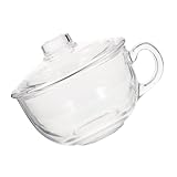 COLLBATH Haferflockenbecher aus Glas Haferflocken Schüssel Trinkgläser mit Deckel Joghurtschale Suppenteller Eisbecher glasschälchen glasschüssel Frühstücksschale aus Glas Schale mit Henkel