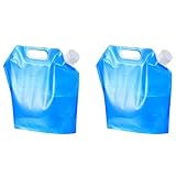 Rakiuty Wasserbehälter, 5 l, zusammenklappbar, für Auto, Outdoor, faltbar, für Sport, Wandern, Camping, Grillen, Picknick, 2 Stück (blau)