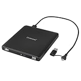 Intenso externes Blu-ray Laufwerk/externer Brenner EOD 500BD Slim, USB 3.2, für Laptop, Desktop PC, iMac, MacBook, Windows, MacOS, inkl. kostenloser Brenn-Software Ashampoo Burning Studio, Schwarz