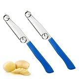 LAKPYN 2 Stück Schnell Schneidemesser mit Abnehmbarer Feder, Multifunktionale Obst und Gemüse Schälmesser, Edelstahl Schälmesser und Schäler für Tomaten und Kartoffeln