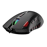 PURRL Hintergrundbeleuchtete Gaming-Maus USB-Kabelmaus mit Feuertasten für Laptop-Desktop (Color : Black, Size : One Size) Little Surprise