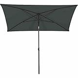 Siena Garden City Mittelstockschirm anthrazit/grau 140x210cm Gestell Stahl anthrazit, Bezug 100% Polyester, 160g/m² grau, Lichtschutzfaktor UPF 50+