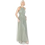 Anaya with Love Damen Ladies Maxi Dress Women Halter Neck Long Sleeveless with Belt A Line Evening Gown Ball Prom Wedding Guest Bridesmaid Kleid, Forest Green, 42