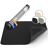 Miggo® Saugfähige Premium Napfunterlage für Katzen und Hunde, 40x50 cm Schwarz Futtermatte Futterunterlage Hundenapf Fressnapf Katze rutschfeste Unterlage für Futter, Wasser, Brunnen, Kunstleder